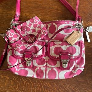 Authentic pink and silver Coach bundle